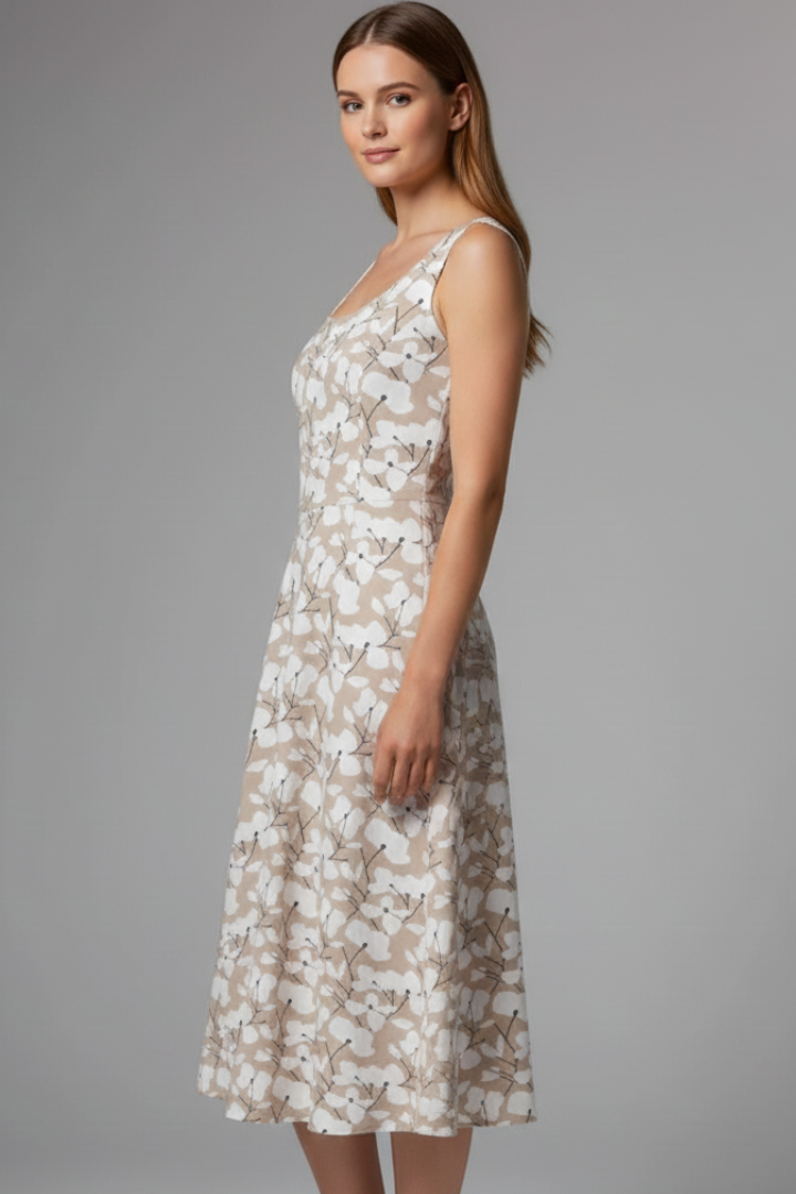 Elena | Sleek Sleeveless Round Neck Dress