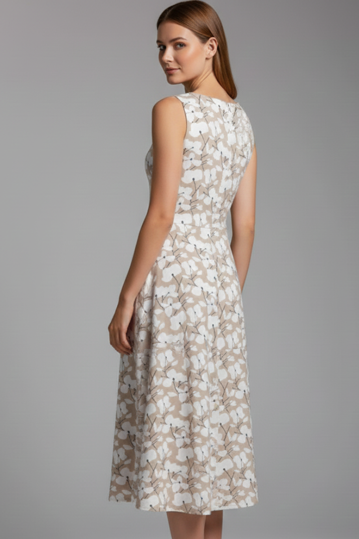 Elena | Sleek Sleeveless Round Neck Dress