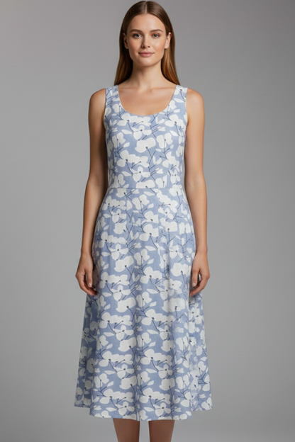 Elena | Sleek Sleeveless Round Neck Dress