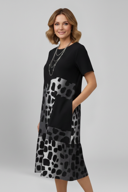 Lila | Chic Short Sleeve Dress with Pockets
