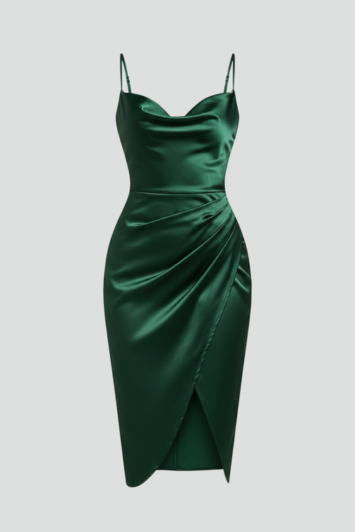 Lila | Draped Skirt Dress with Slim Straps