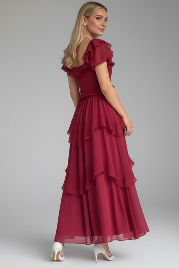 Isla | Square Neck Ruffled Sleeve Dress