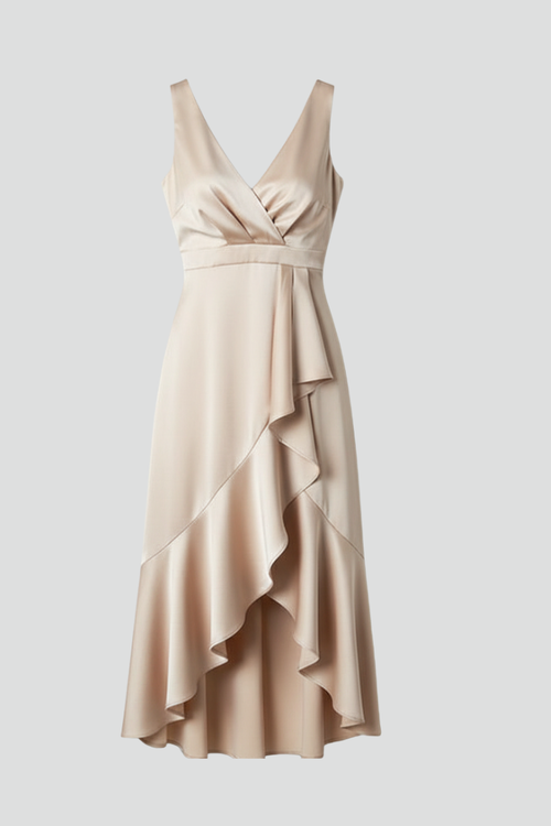 Lila | V-Neck Asymmetrical Hem Dress