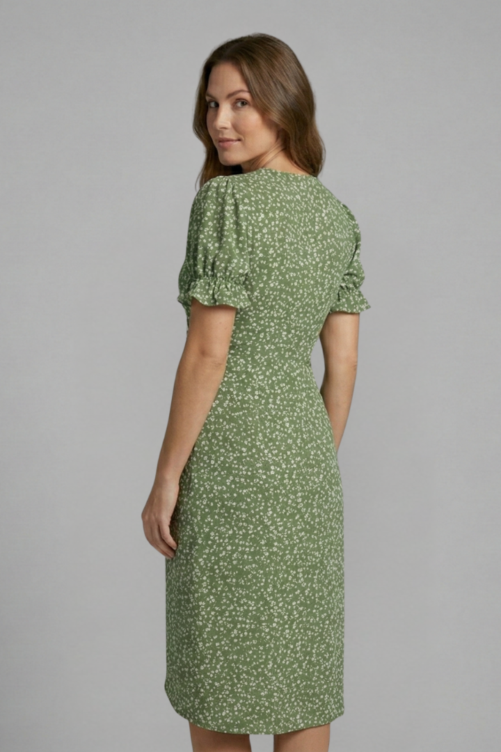 Lila | V-Neck Button Front Dress