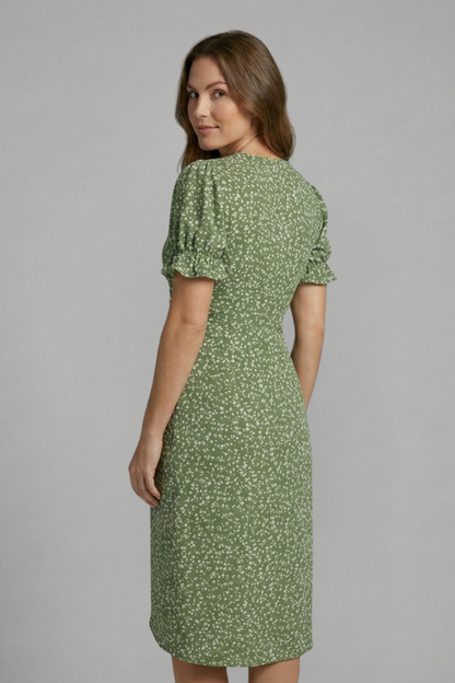 Lila | V-Neck Button Front Dress