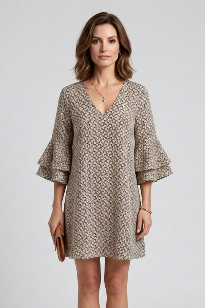 Lila | V-Neck Dress with Flared Sleeves
