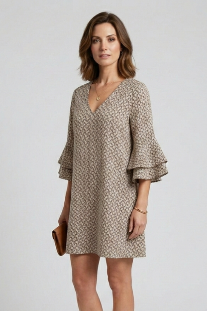Lila | V-Neck Dress with Flared Sleeves