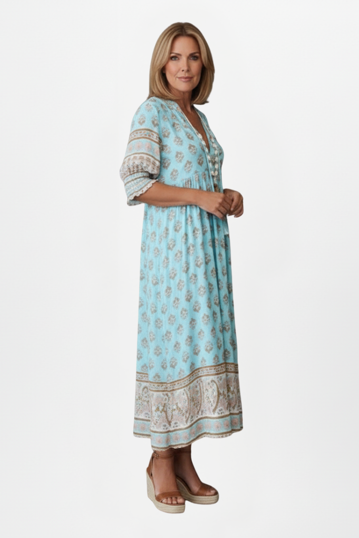 Lila | V-Neck Patterned Dress