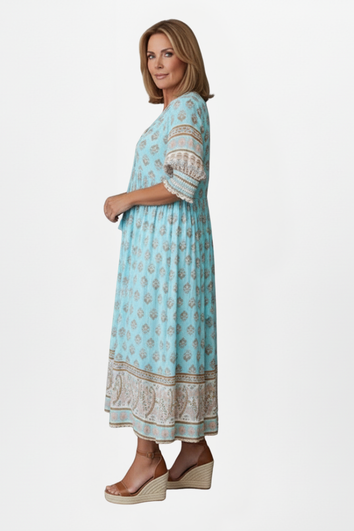 Lila | V-Neck Patterned Dress
