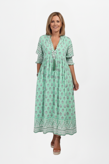 Lila | V-Neck Patterned Dress
