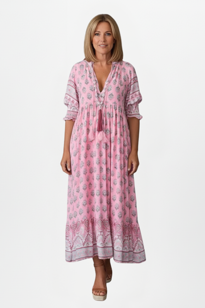 Lila | V-Neck Patterned Dress