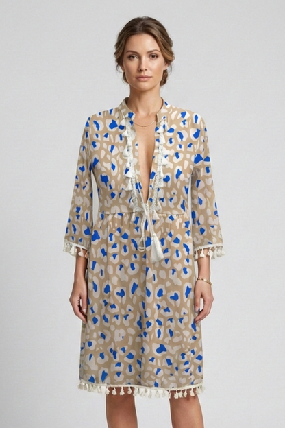 Lila | V-Neck Ruffle Trim Dress