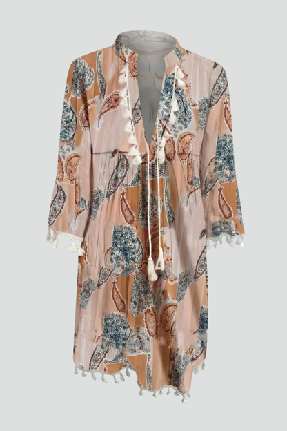 Lila | V-Neck Ruffle Trim Dress