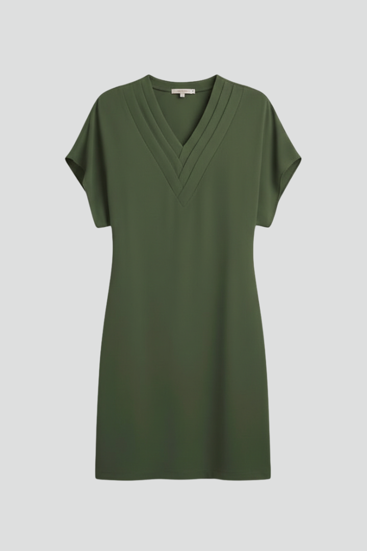 Lena | Elegant V-Neck Short Sleeve Dress