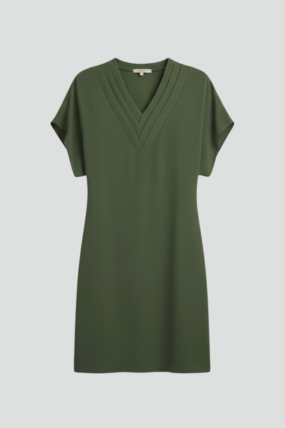 Lena | Elegant V-Neck Short Sleeve Dress