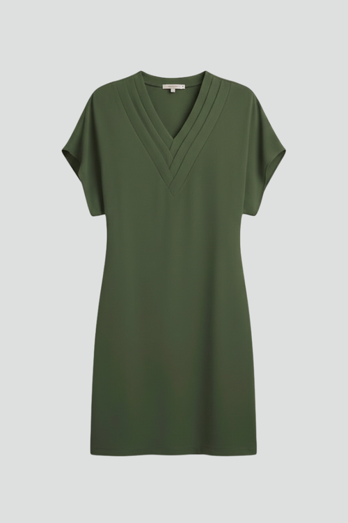 Lena | Elegant V-Neck Short Sleeve Dress