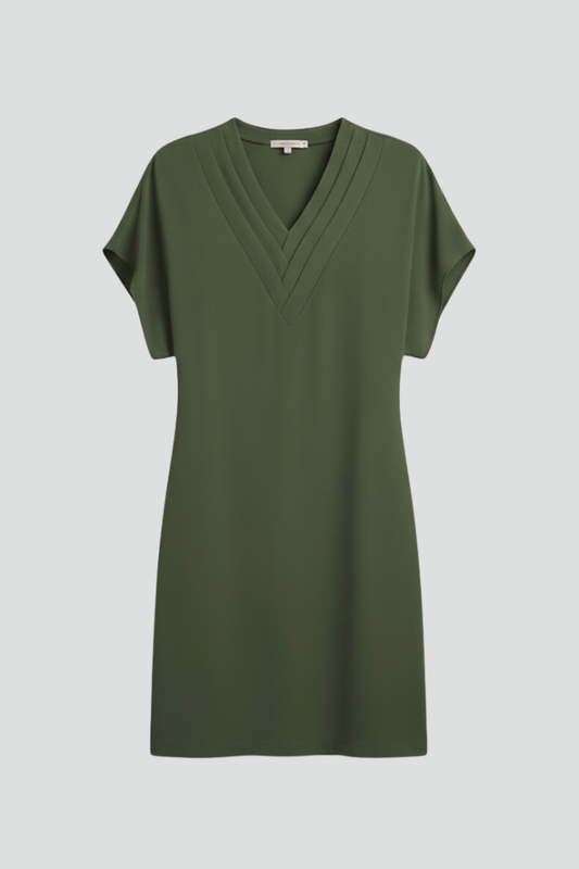 Lena | Elegant V-Neck Short Sleeve Dress