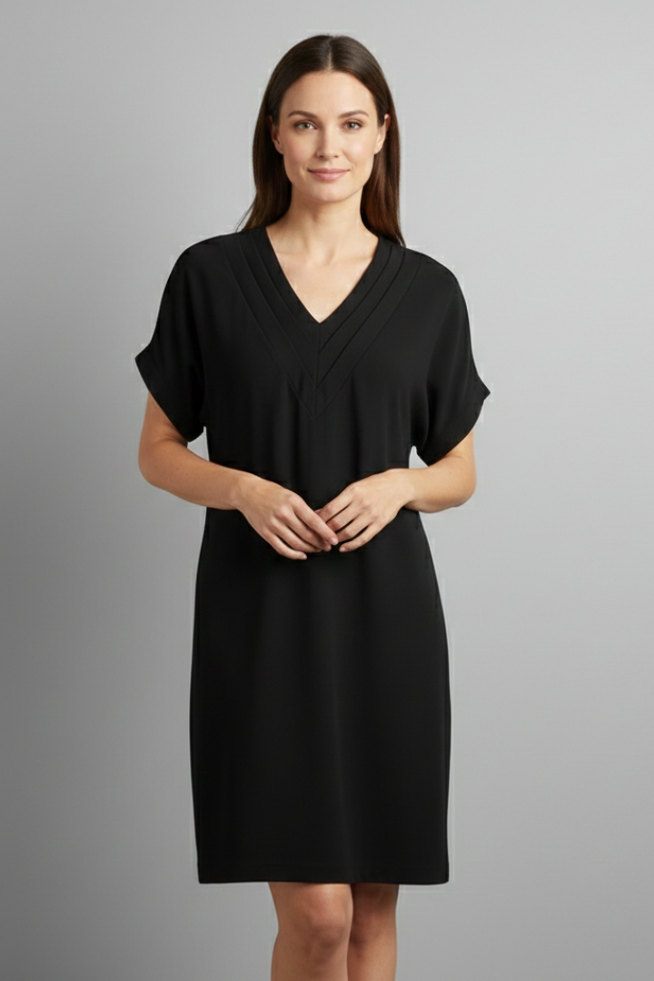 Lena | Elegant V-Neck Short Sleeve Dress