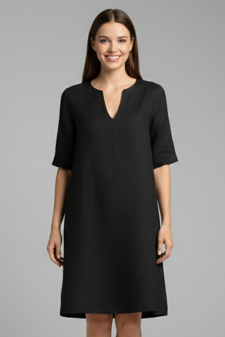 Lila | V-Neck Three-Quarter Sleeve Dress