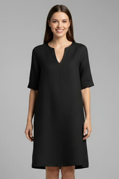 Lila | V-Neck Three-Quarter Sleeve Dress