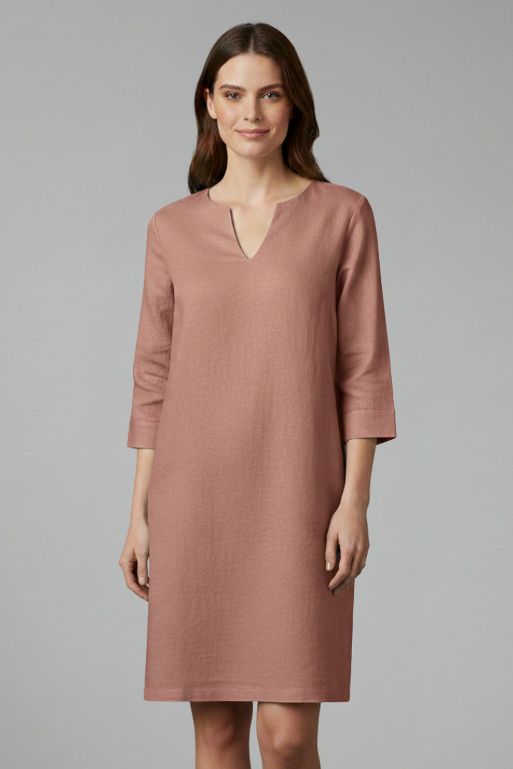 Lila | V-Neck Three-Quarter Sleeve Dress