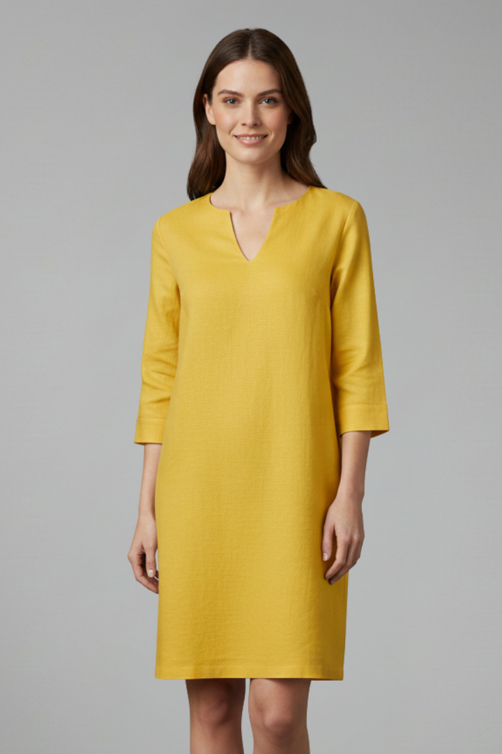 Lila | V-Neck Three-Quarter Sleeve Dress