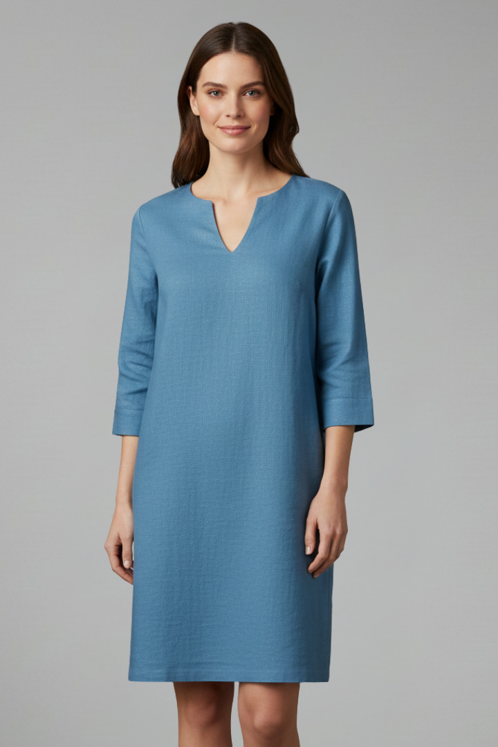 Lila | V-Neck Three-Quarter Sleeve Dress