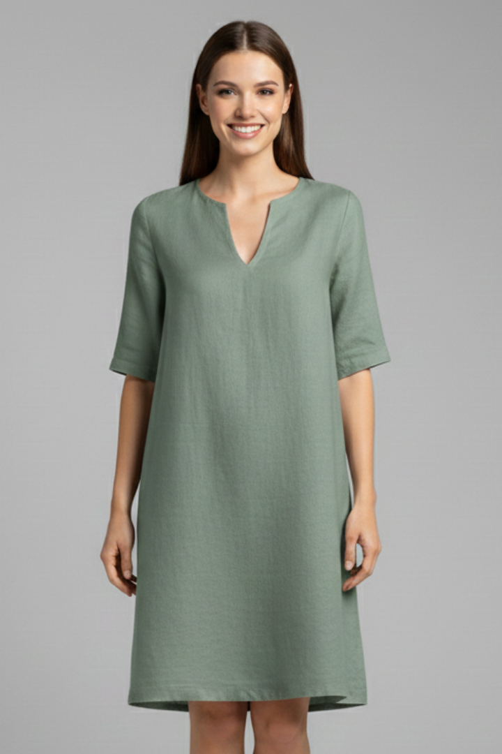 Lila | V-Neck Three-Quarter Sleeve Dress