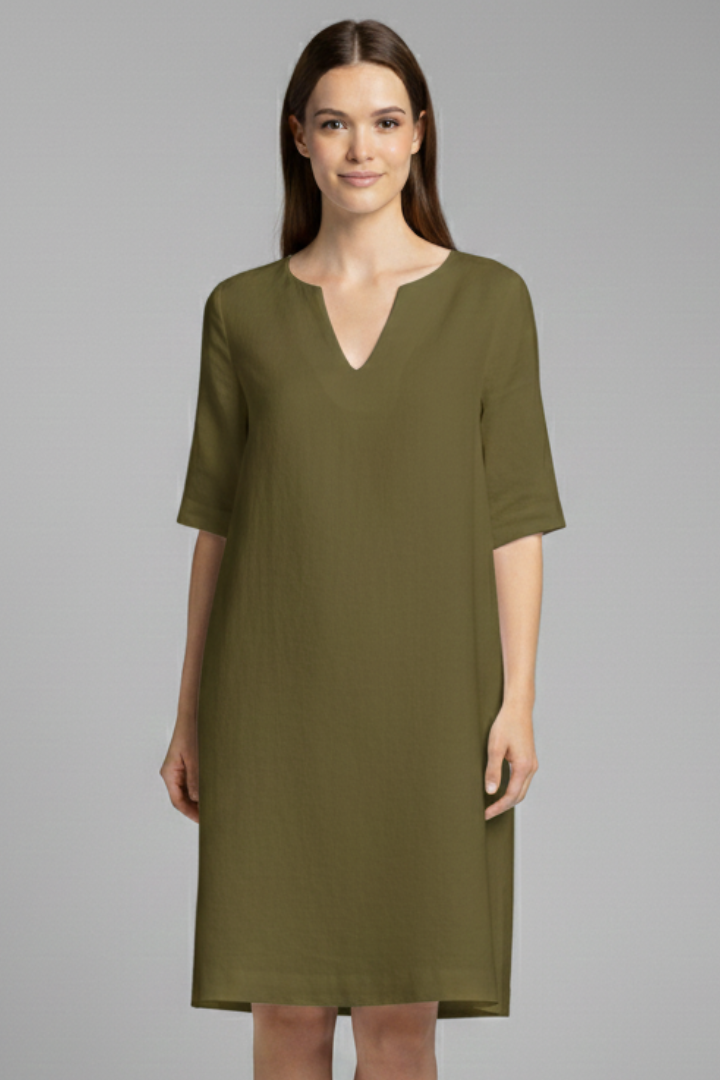 Lila | V-Neck Three-Quarter Sleeve Dress