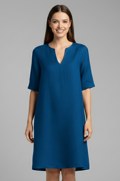 Lila | V-Neck Three-Quarter Sleeve Dress