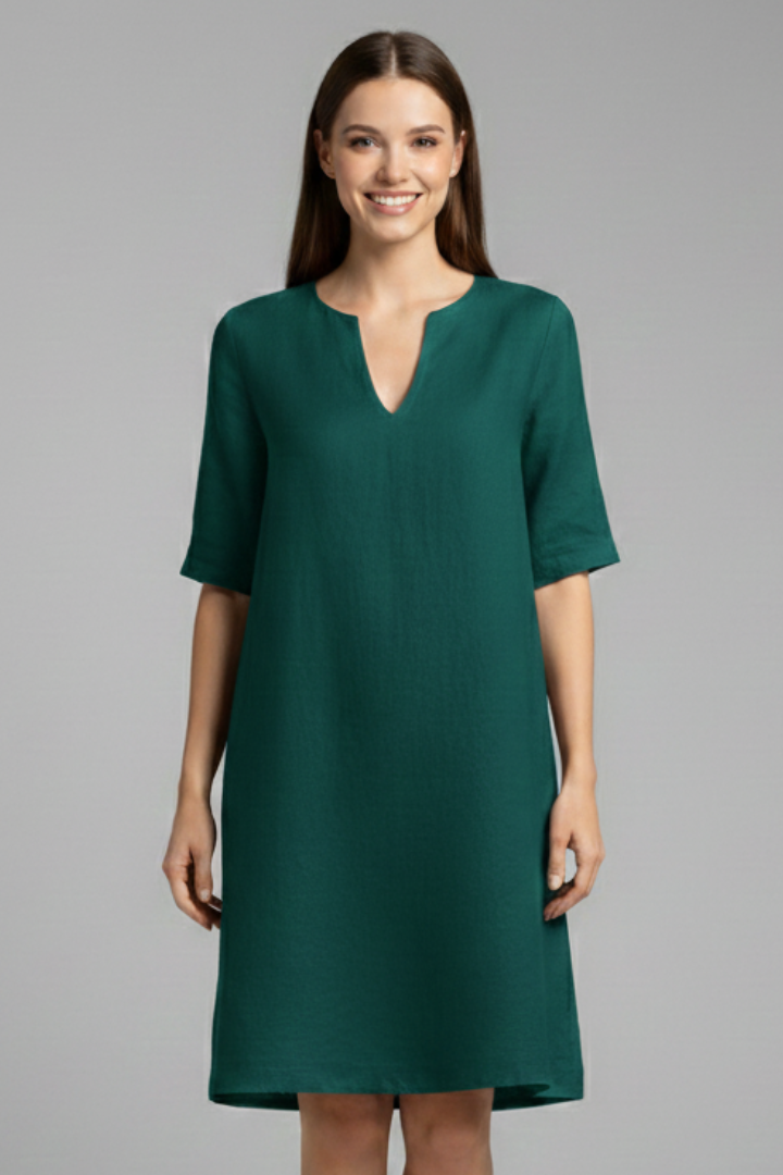 Lila | V-Neck Three-Quarter Sleeve Dress