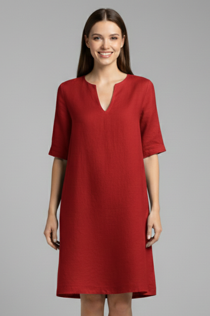 Lila | V-Neck Three-Quarter Sleeve Dress