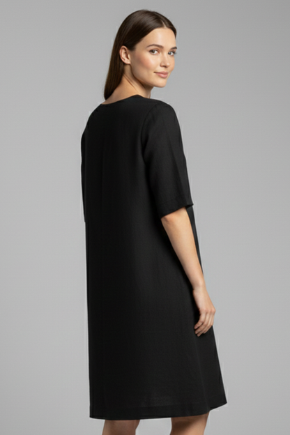 Lila | V-Neck Three-Quarter Sleeve Dress