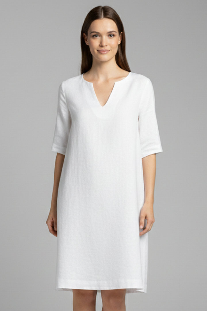 Lila | V-Neck Three-Quarter Sleeve Dress
