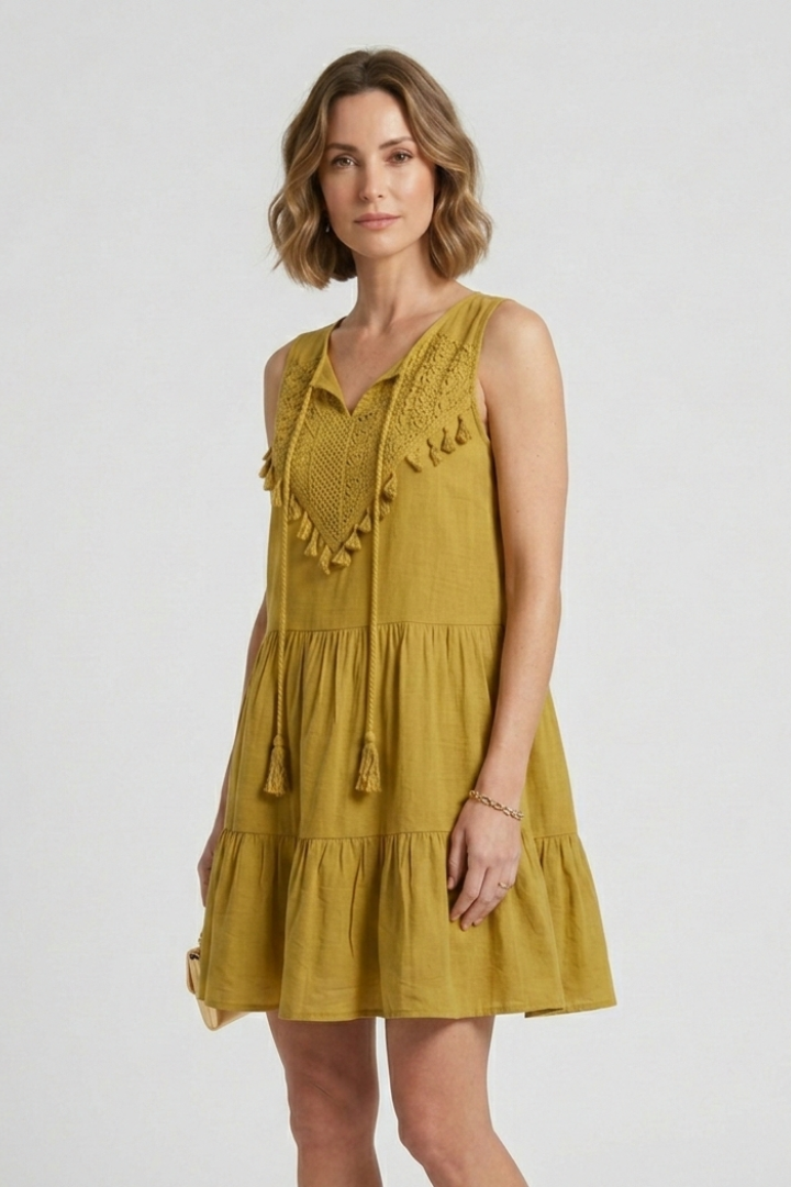 Lila | V-Neck Tiered Hem Dress