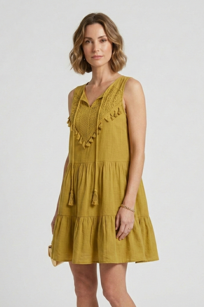 Lila | V-Neck Tiered Hem Dress