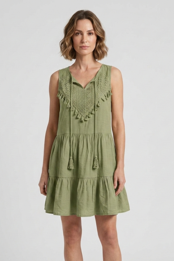 Lila | V-Neck Tiered Hem Dress