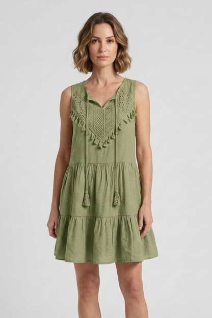 Lila | V-Neck Tiered Hem Dress