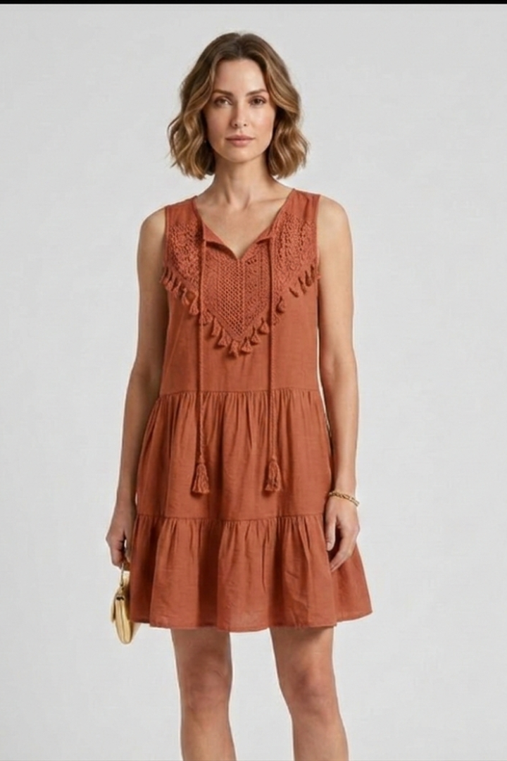 Lila | V-Neck Tiered Hem Dress