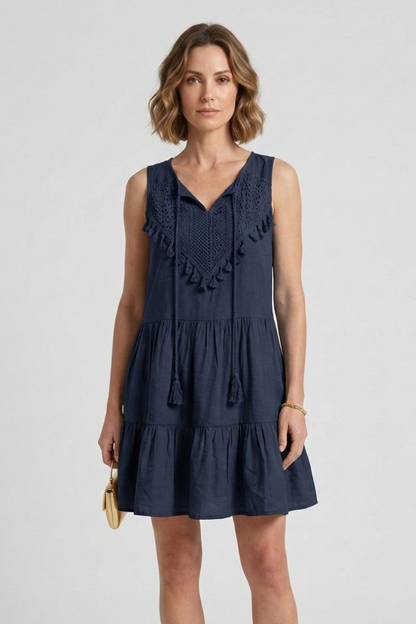 Lila | V-Neck Tiered Hem Dress