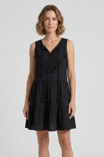 Lila | V-Neck Tiered Hem Dress