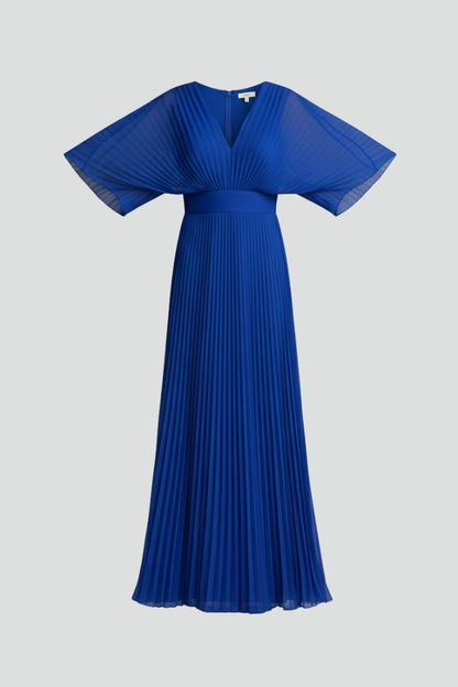 Vivienne | V-Neck Pleated Maxi Dress