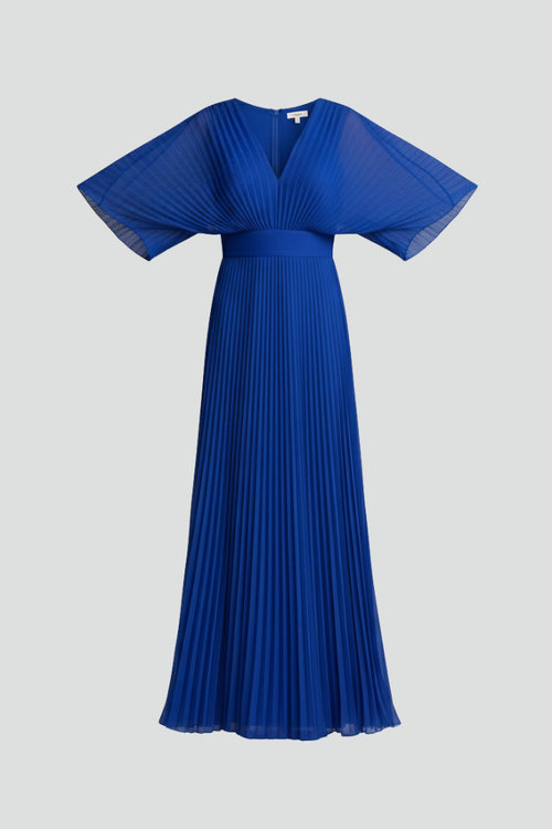 Vivienne | V-Neck Pleated Maxi Dress