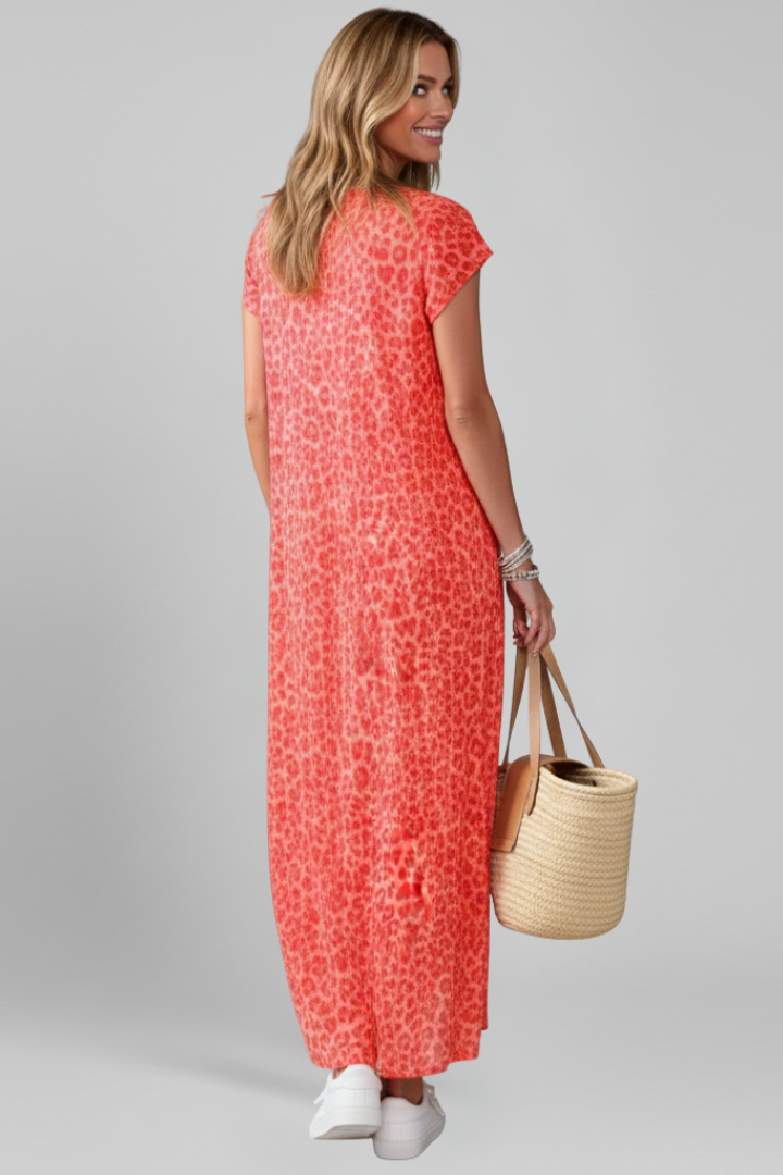 Luna | V Neck Printed Dress