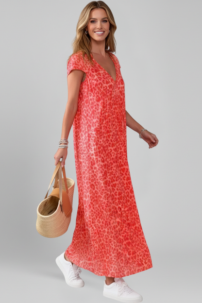 Luna | V Neck Printed Dress