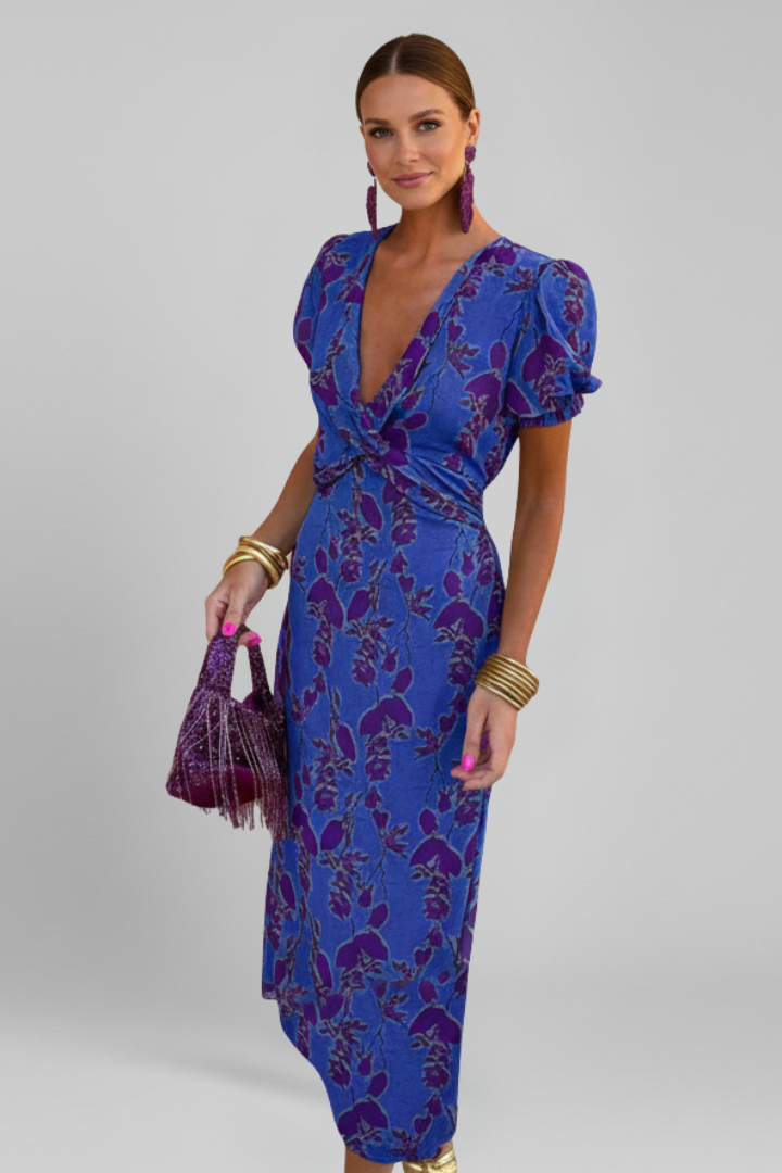 Lila | V Neck Puff Sleeve Dress