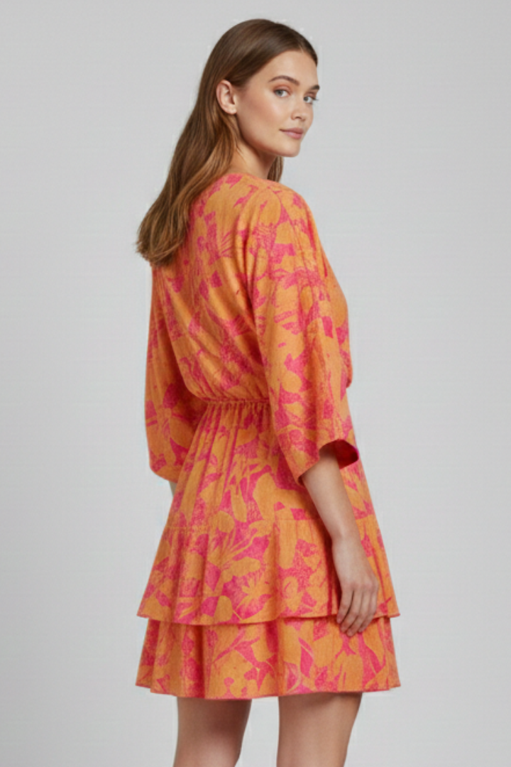 Lila | V Neck Ruffled Hem Dress