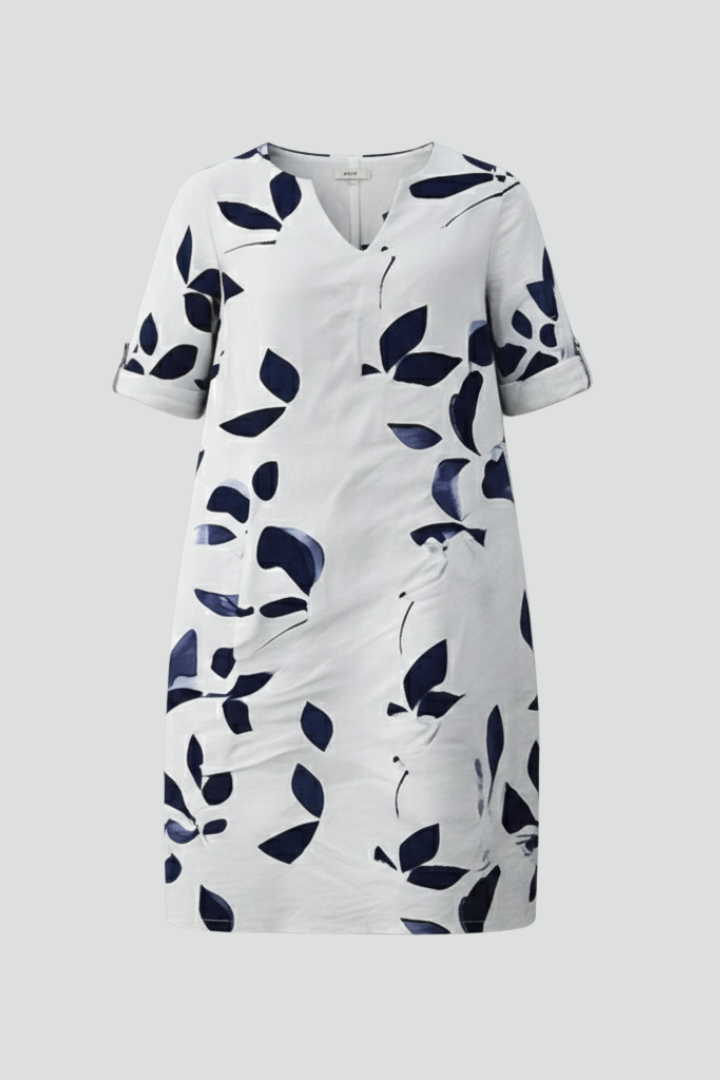 Elena | V Neck Short Sleeve Dress
