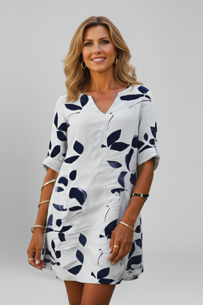 Elena | V Neck Short Sleeve Dress