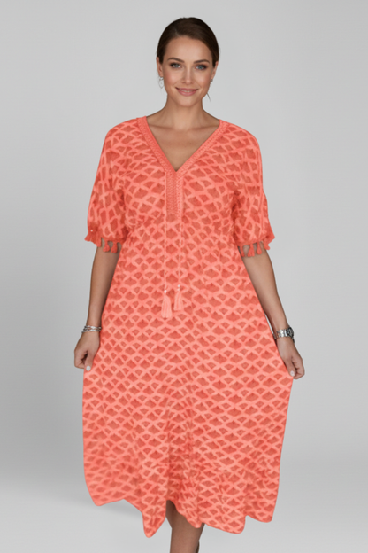 Lila | V Neck Short Sleeve Dress